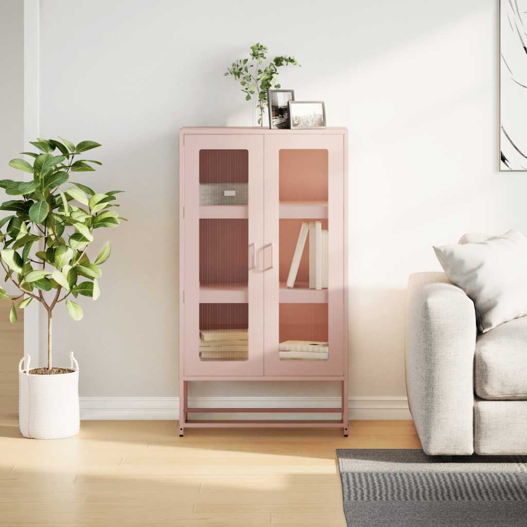 Buffet haut rose 68x39x123 cm acier