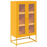 Mustard yellow high sideboard 68x39x123 cm steel