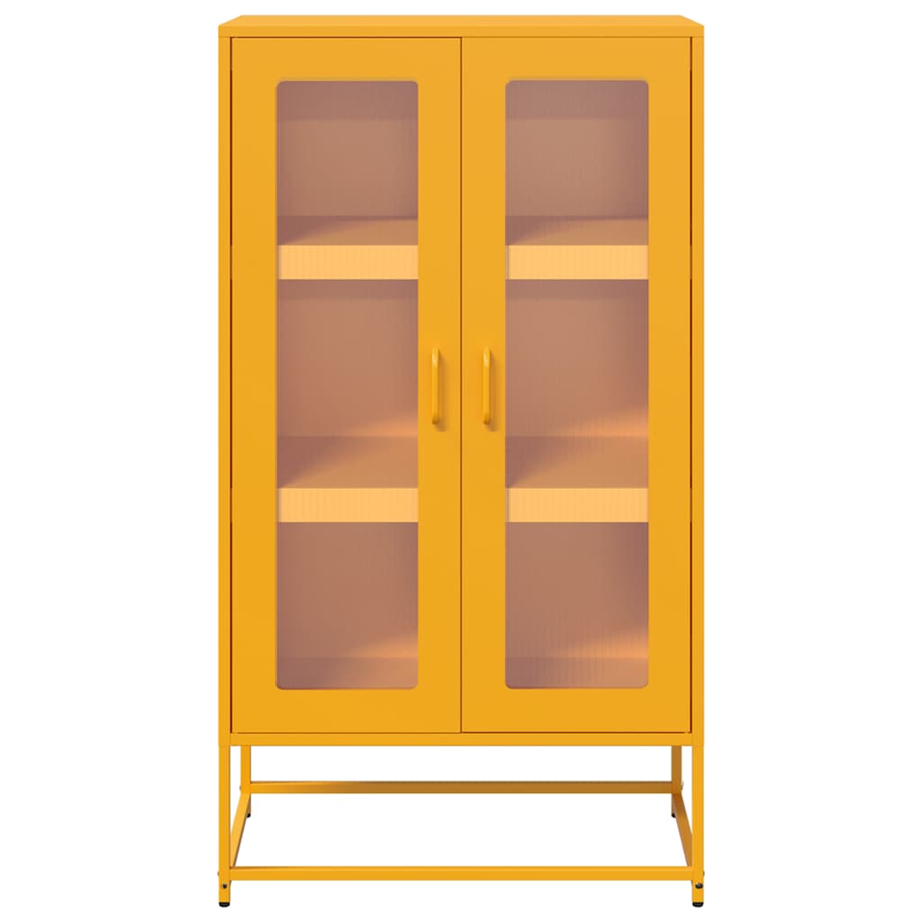 Mustard yellow high sideboard 68x39x123 cm steel