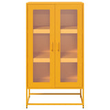 Mustard yellow high sideboard 68x39x123 cm steel