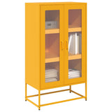 Mustard yellow high sideboard 68x39x123 cm steel