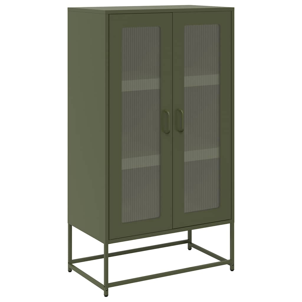 Buffet haut vert olive 68x39x123 cm acier