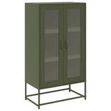 Buffet haut vert olive 68x39x123 cm acier