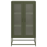 Buffet haut vert olive 68x39x123 cm acier