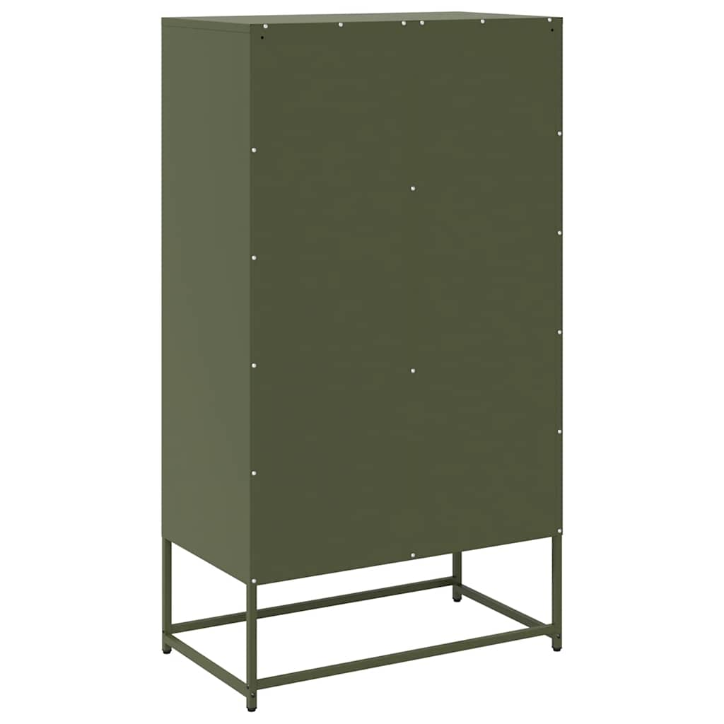 Buffet haut vert olive 68x39x123 cm acier