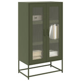 Buffet haut vert olive 68x39x123 cm acier