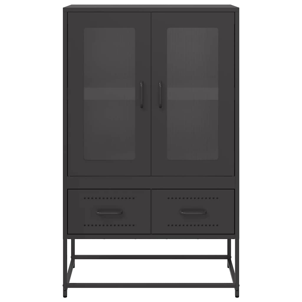 Black high sideboard 68x39x111.5 cm steel