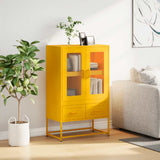 Mustard yellow high sideboard 68x39x111.5 cm steel