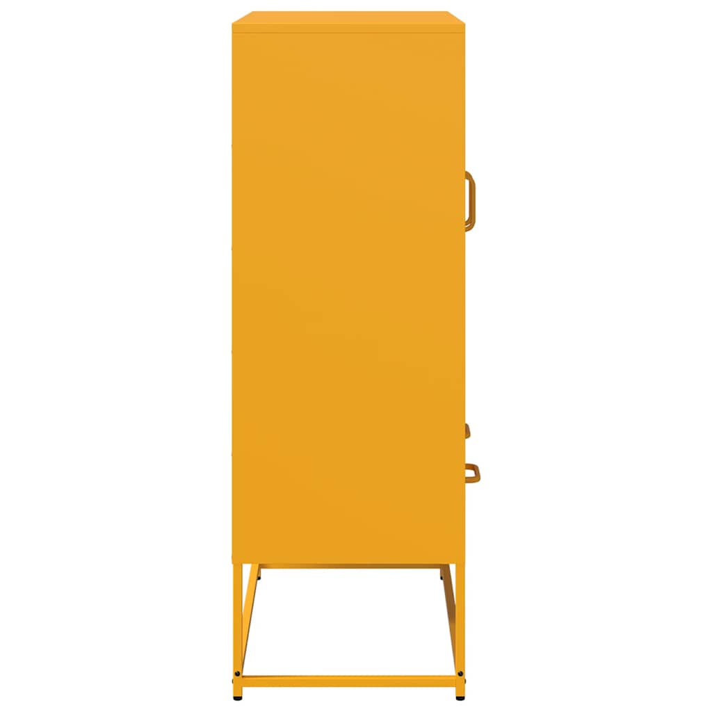 Mustard yellow high sideboard 68x39x111.5 cm steel