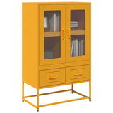 Mustard yellow high sideboard 68x39x111.5 cm steel