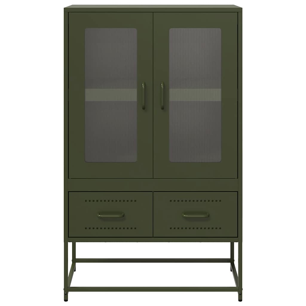 Buffet haut vert olive 68x39 x111,5 cm acier