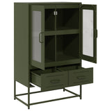 Buffet haut vert olive 68x39 x111,5 cm acier