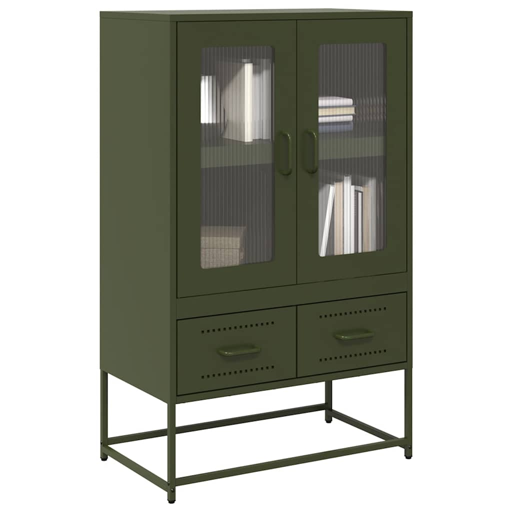 Buffet haut vert olive 68x39 x111,5 cm acier