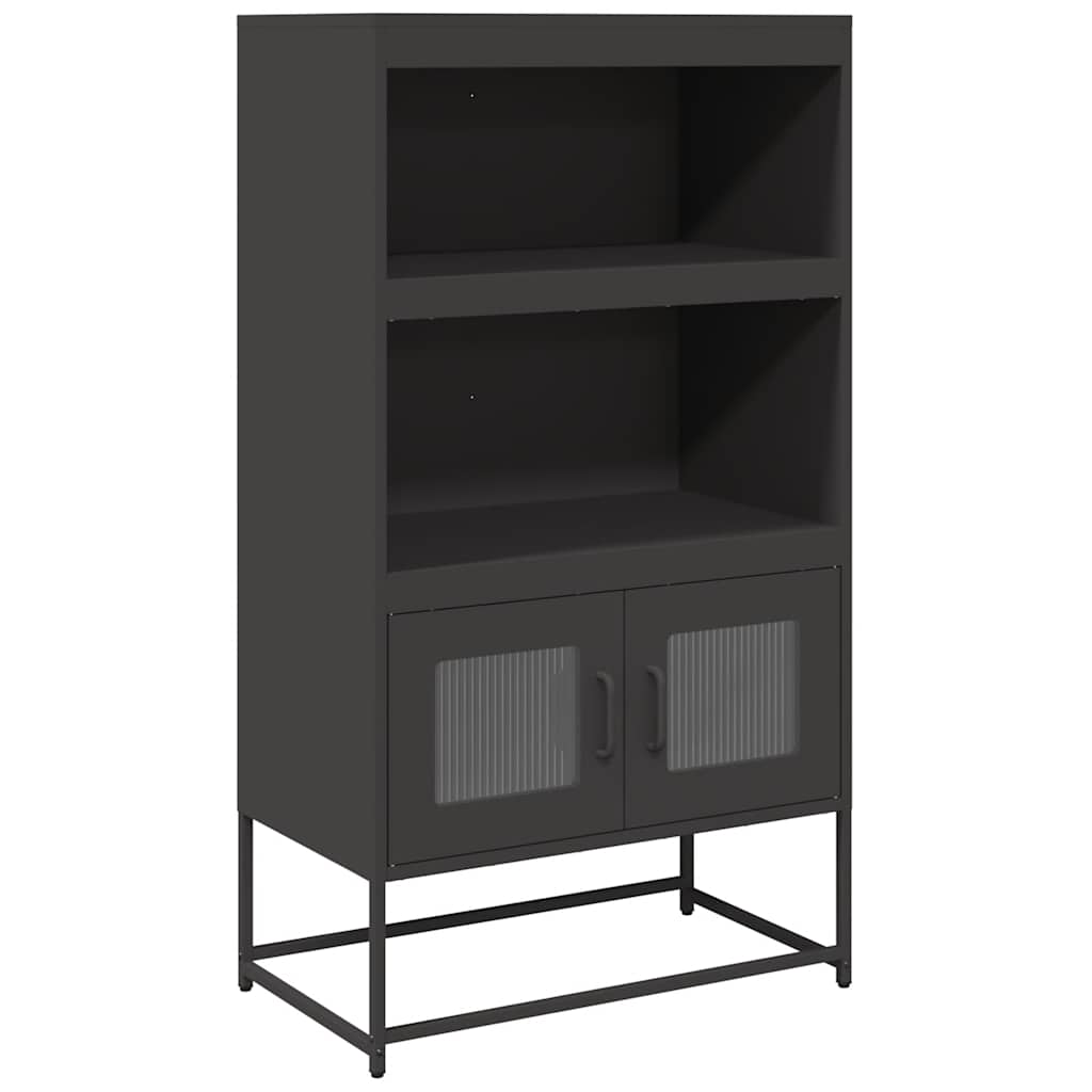 Black high sideboard 68x39x123 cm steel