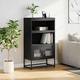 Black high sideboard 68x39x123 cm steel