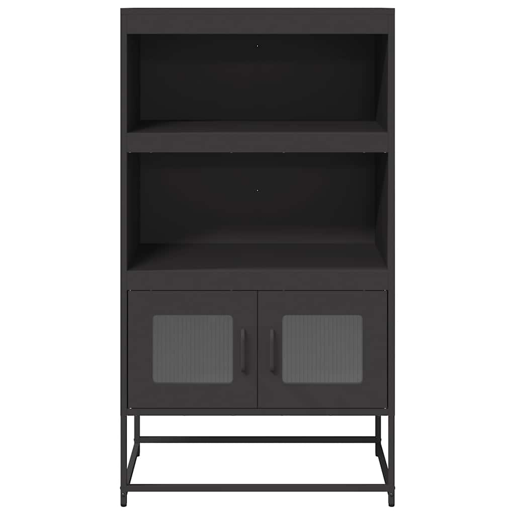 Black high sideboard 68x39x123 cm steel