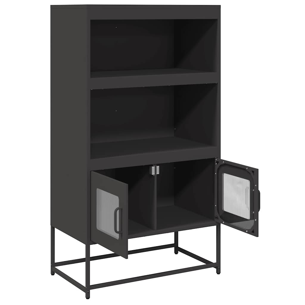 Black high sideboard 68x39x123 cm steel