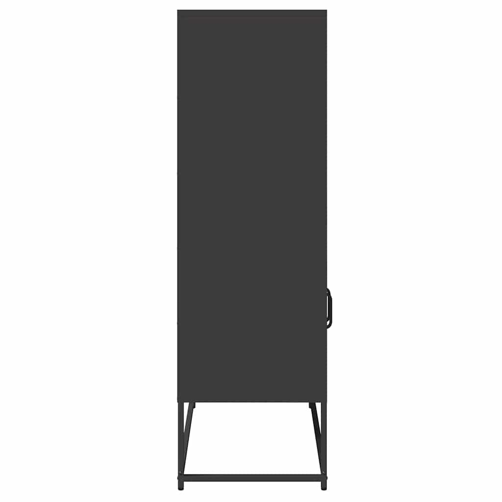 Black high sideboard 68x39x123 cm steel