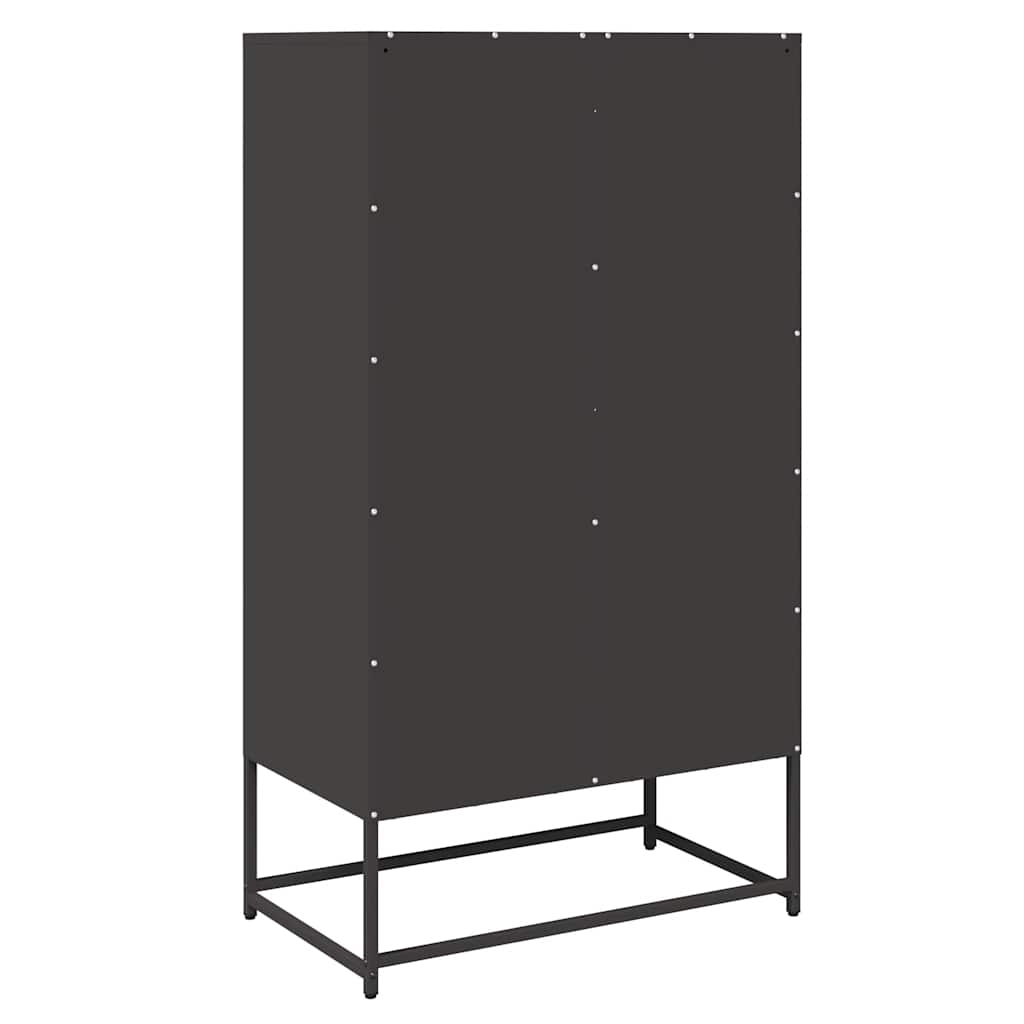 Black high sideboard 68x39x123 cm steel