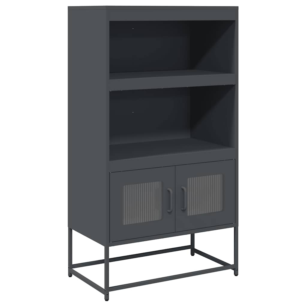 High anthracite sideboard 68x39x123 cm steel