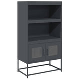 High anthracite sideboard 68x39x123 cm steel