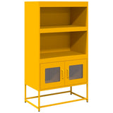 Mustard yellow high sideboard 68x39x123 cm steel