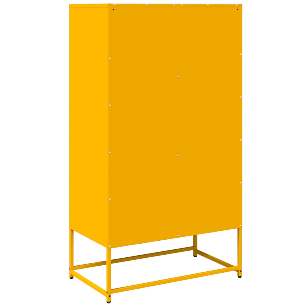 Mustard yellow high sideboard 68x39x123 cm steel