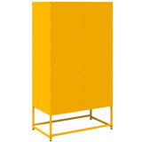 Mustard yellow high sideboard 68x39x123 cm steel