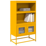 Mustard yellow high sideboard 68x39x123 cm steel