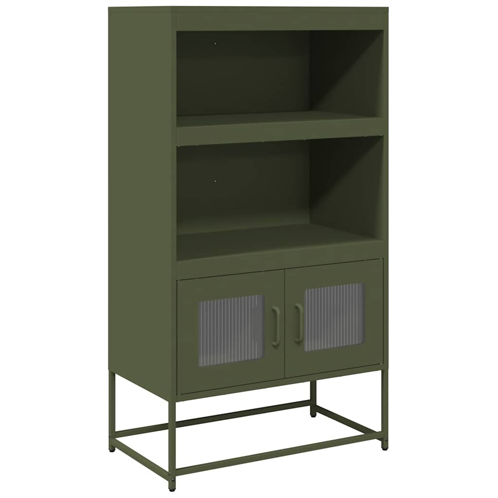 Buffet haut vert olive 68x39x123 cm acier