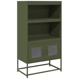 Buffet haut vert olive 68x39x123 cm acier