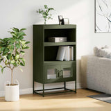 Buffet haut vert olive 68x39x123 cm acier