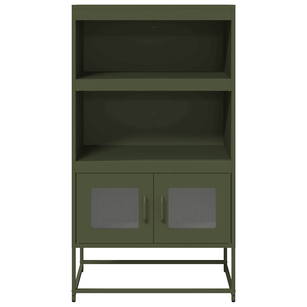 Buffet haut vert olive 68x39x123 cm acier