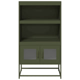 Buffet haut vert olive 68x39x123 cm acier