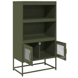 Buffet haut vert olive 68x39x123 cm acier