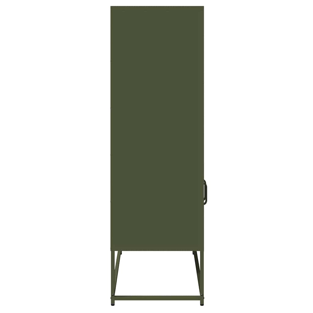 Buffet haut vert olive 68x39x123 cm acier