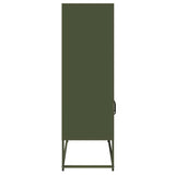 Buffet haut vert olive 68x39x123 cm acier