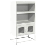 White high sideboard 68x39x123 cm steel