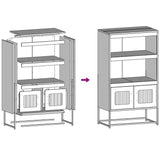 White high sideboard 68x39x123 cm steel