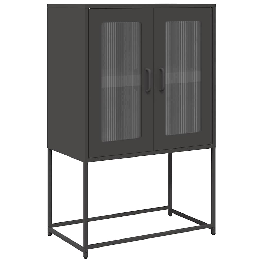 Black high sideboard 68x39x107 cm steel