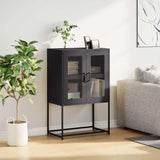 Black high sideboard 68x39x107 cm steel