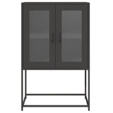 Black high sideboard 68x39x107 cm steel