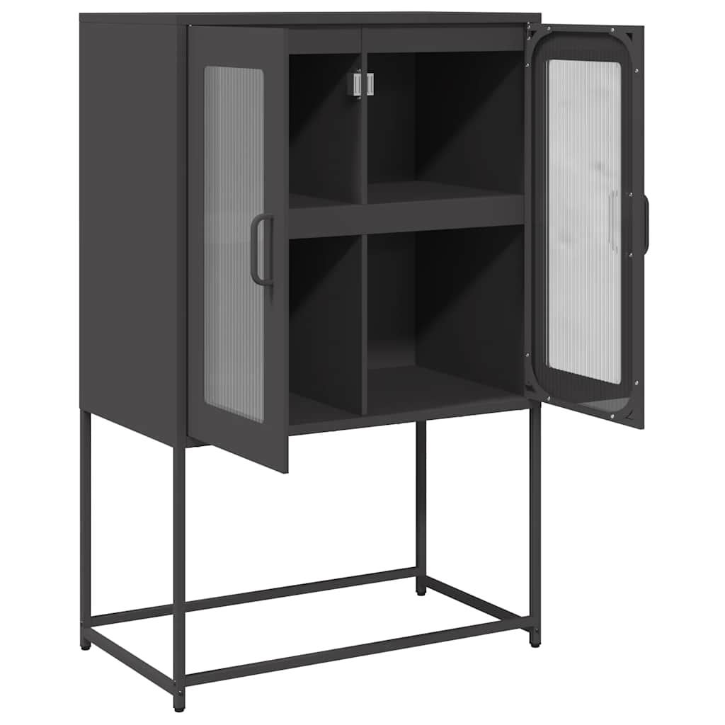 Black high sideboard 68x39x107 cm steel