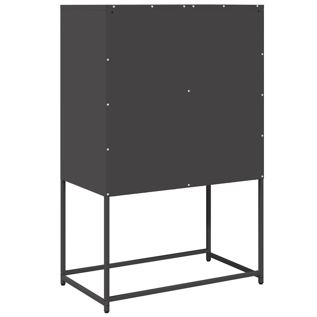 Black high sideboard 68x39x107 cm steel