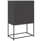 Black high sideboard 68x39x107 cm steel