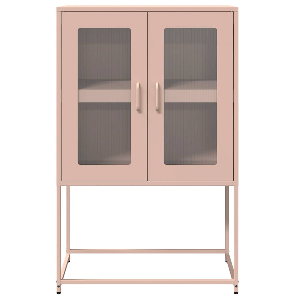 Buffet haut rose 68x39x107 cm acier