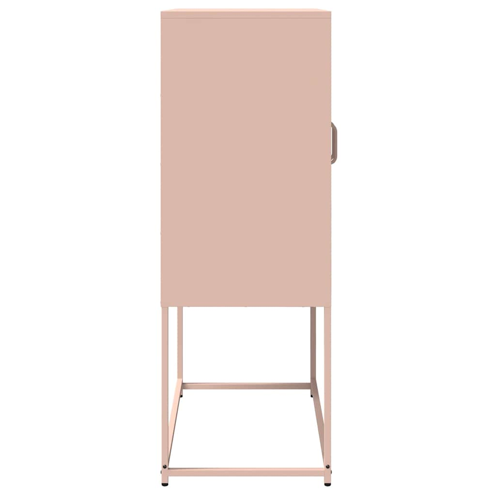 Buffet haut rose 68x39x107 cm acier