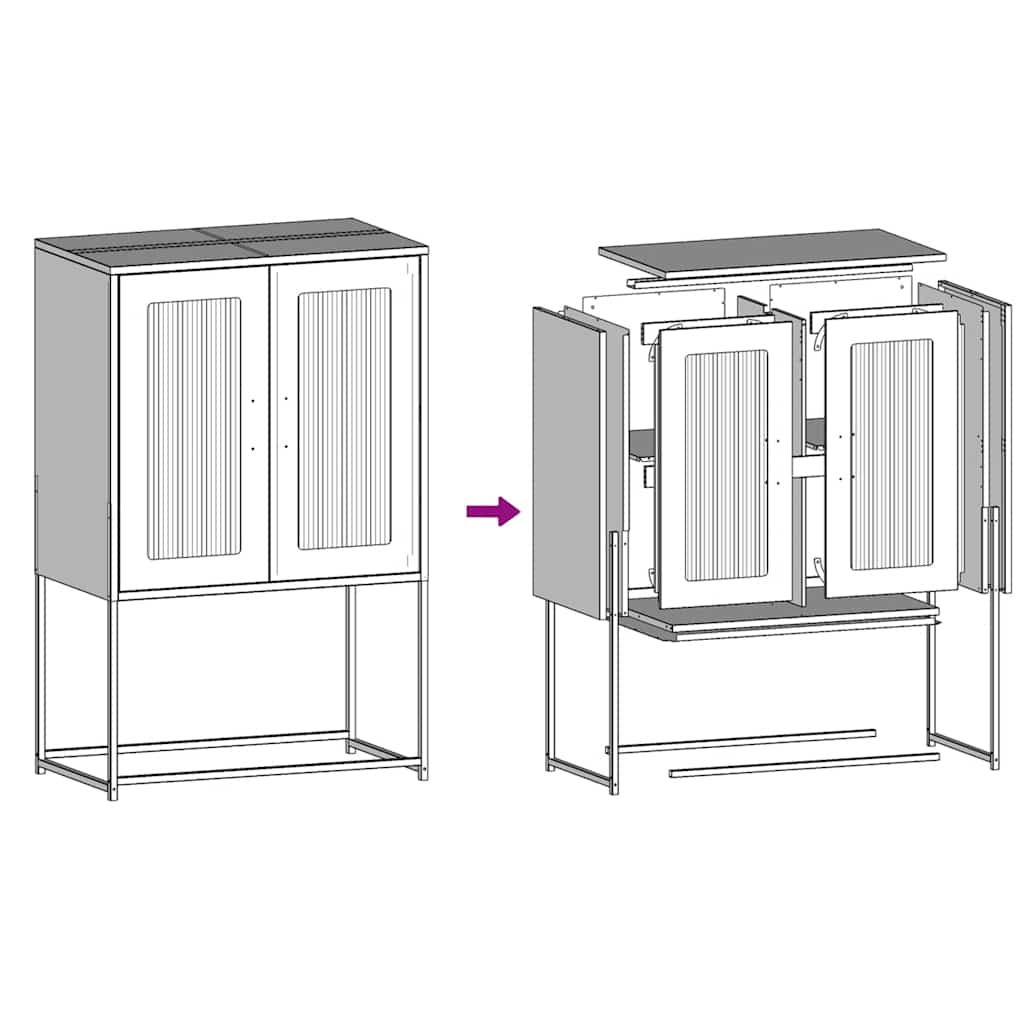 Buffet haut rose 68x39x107 cm acier