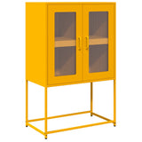 Mustard yellow high sideboard 68x39x107 cm steel