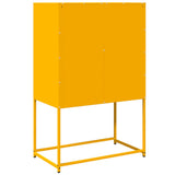 Mustard yellow high sideboard 68x39x107 cm steel